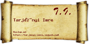 Tarjányi Imre névjegykártya